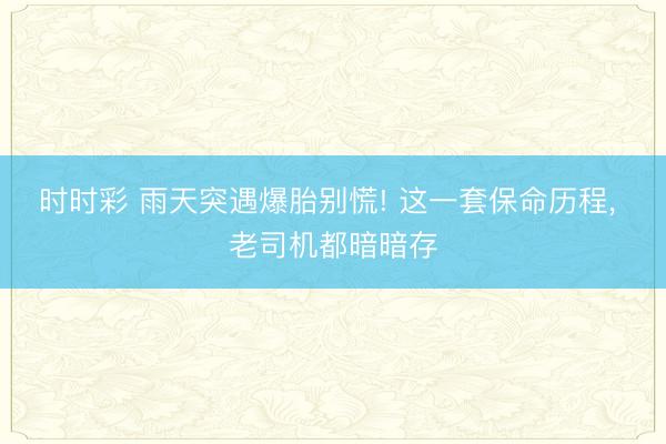 時時彩 雨天突遇爆胎別慌! 這一套保命歷程, 老司機都暗暗存
